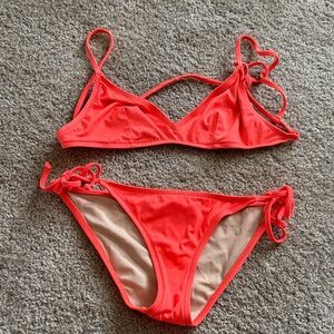 J. Crew Neon Coral Bikini